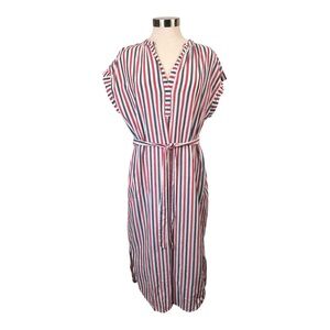 Xirena Red,‎ White, and Blue Striped Maxi Dress Size X-Small